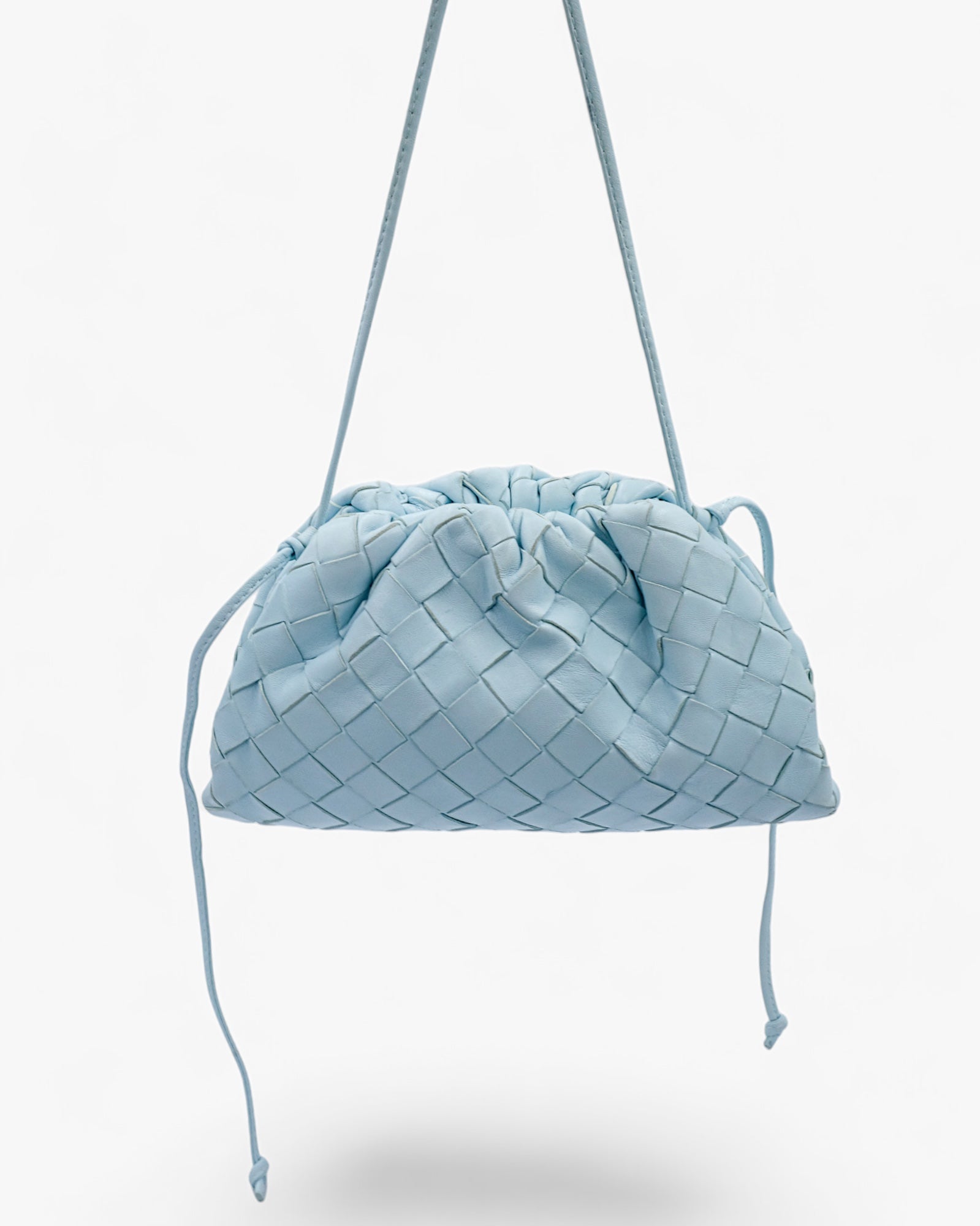 Bottega Veneta Mini Pouch crossbody bag in light blue – Gibbarosa