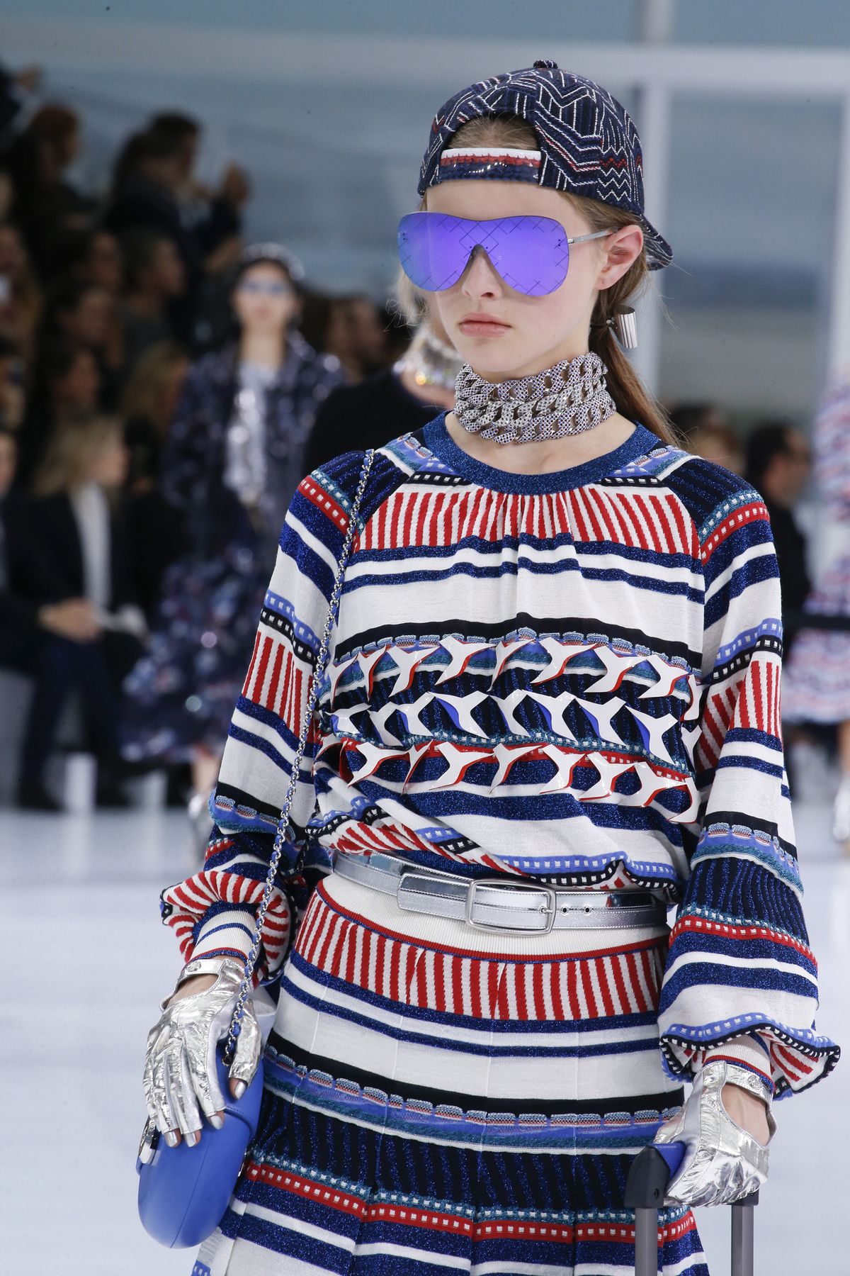 Chanel Runway SS2016 Runway Shield Purple Mirror okulary przeciwsłoneczne Chanel
