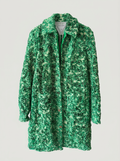 Manteau Bottega Veneta Daniel Lee FW21, tweed chenille, motif animalier, taille IT 40