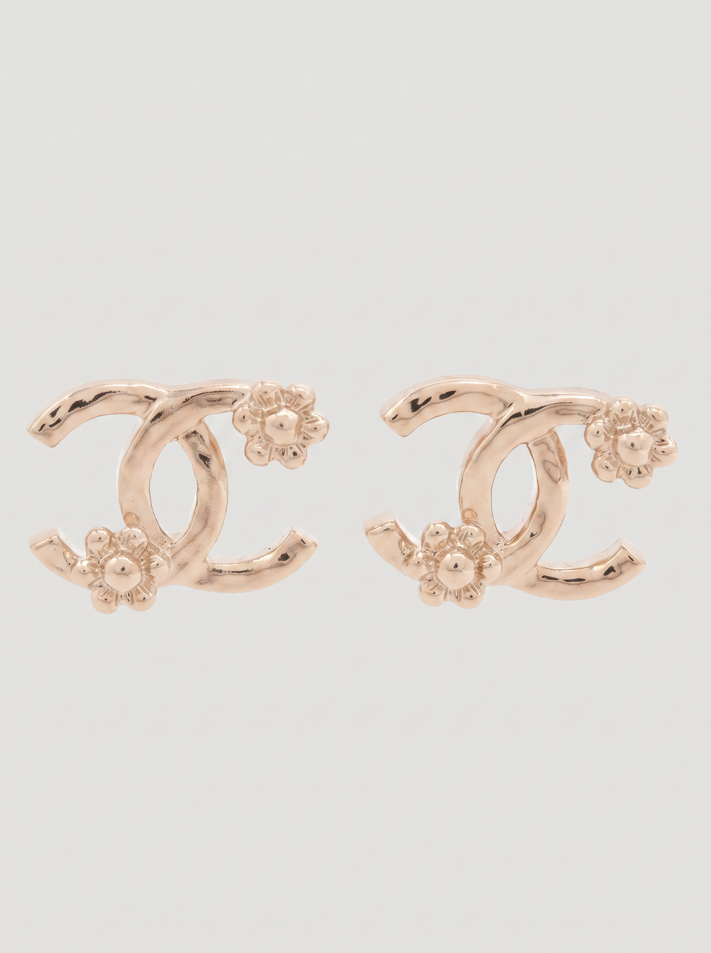 Chanel Coco Mark Flower gold-plated stud earrings