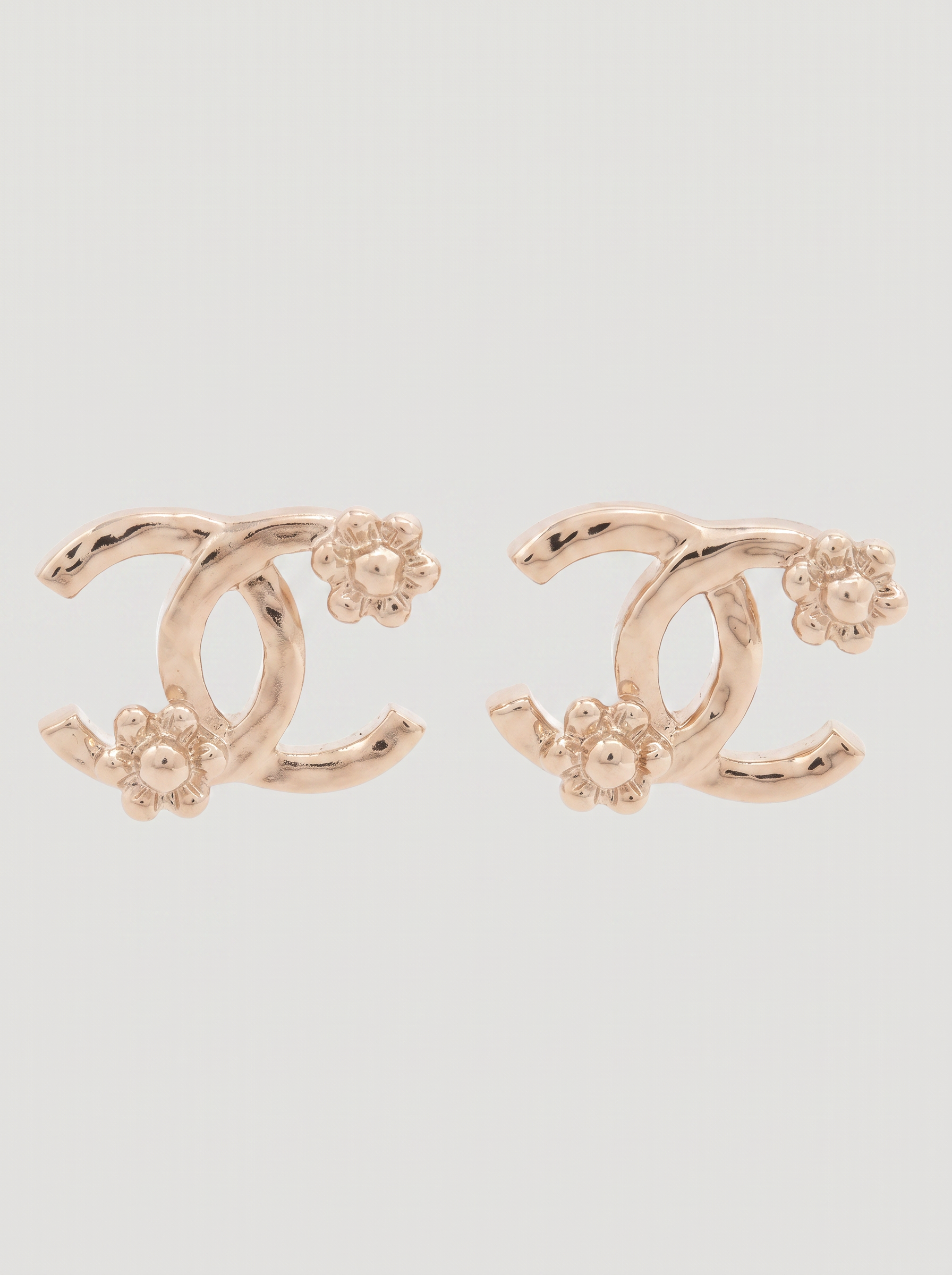 Chanel Coco Mark Flower gold-plated stud earrings