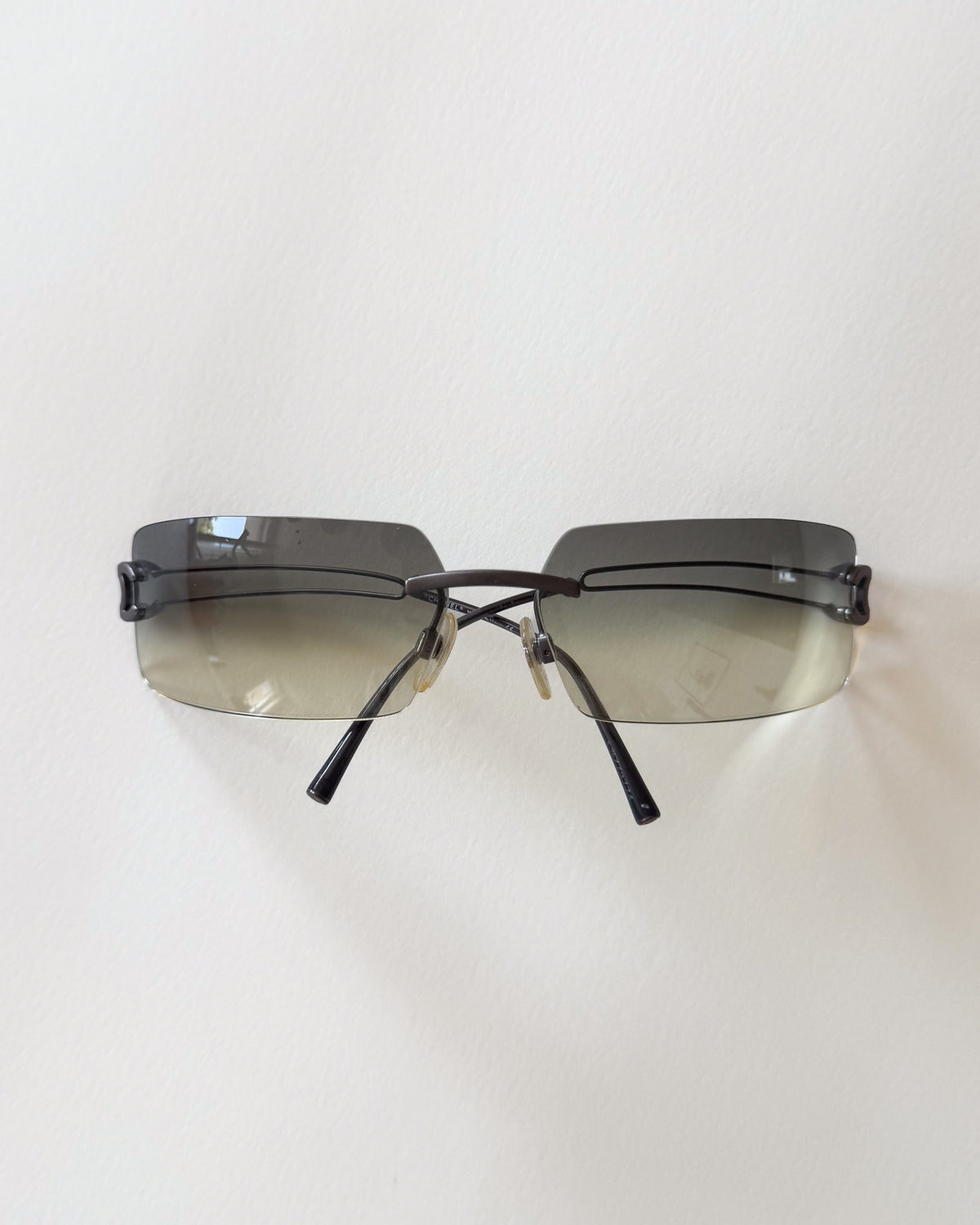 Okulary Chanel Y2K rimless, srebrne, logo CC, era Karla Lagerfelda