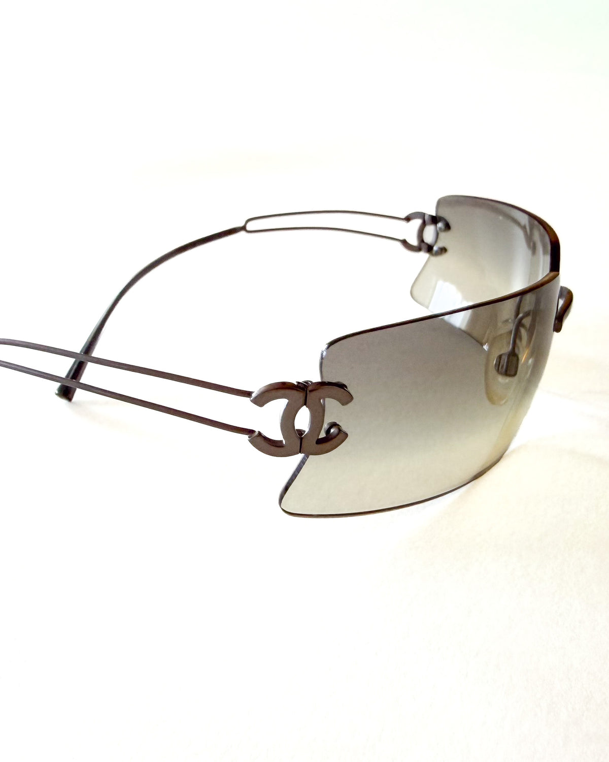 Okulary Chanel Y2K rimless, srebrne, logo CC, era Karla Lagerfelda