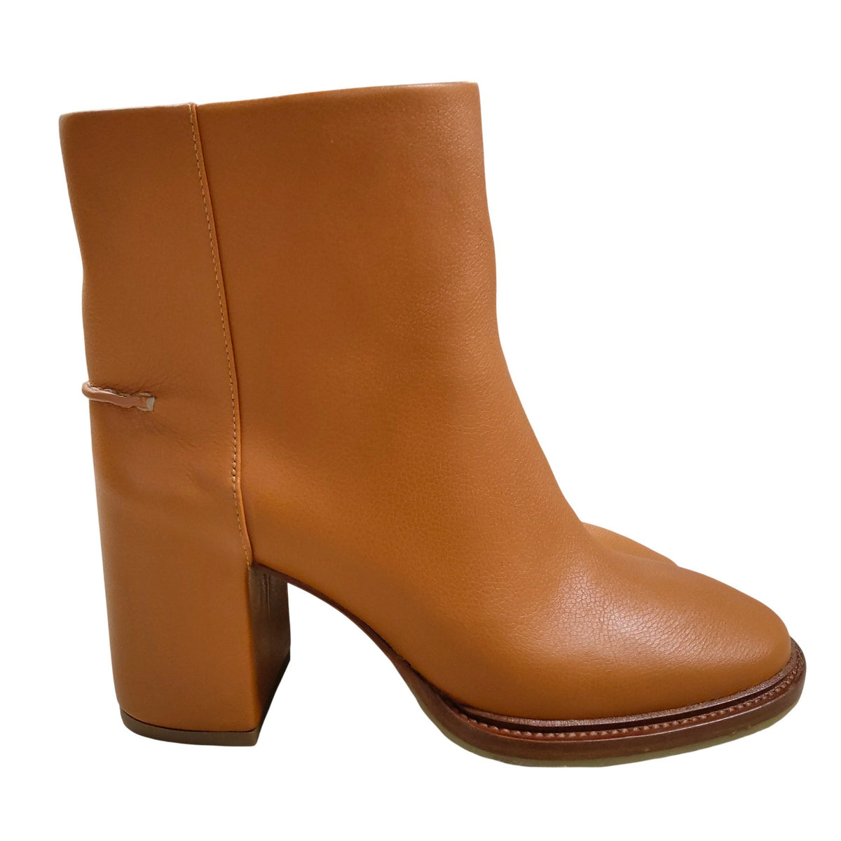 Botki Chloé Edith, skóra cielęca camel, obcas 75 mm, rozmiar 38 (odpowiada 37)
