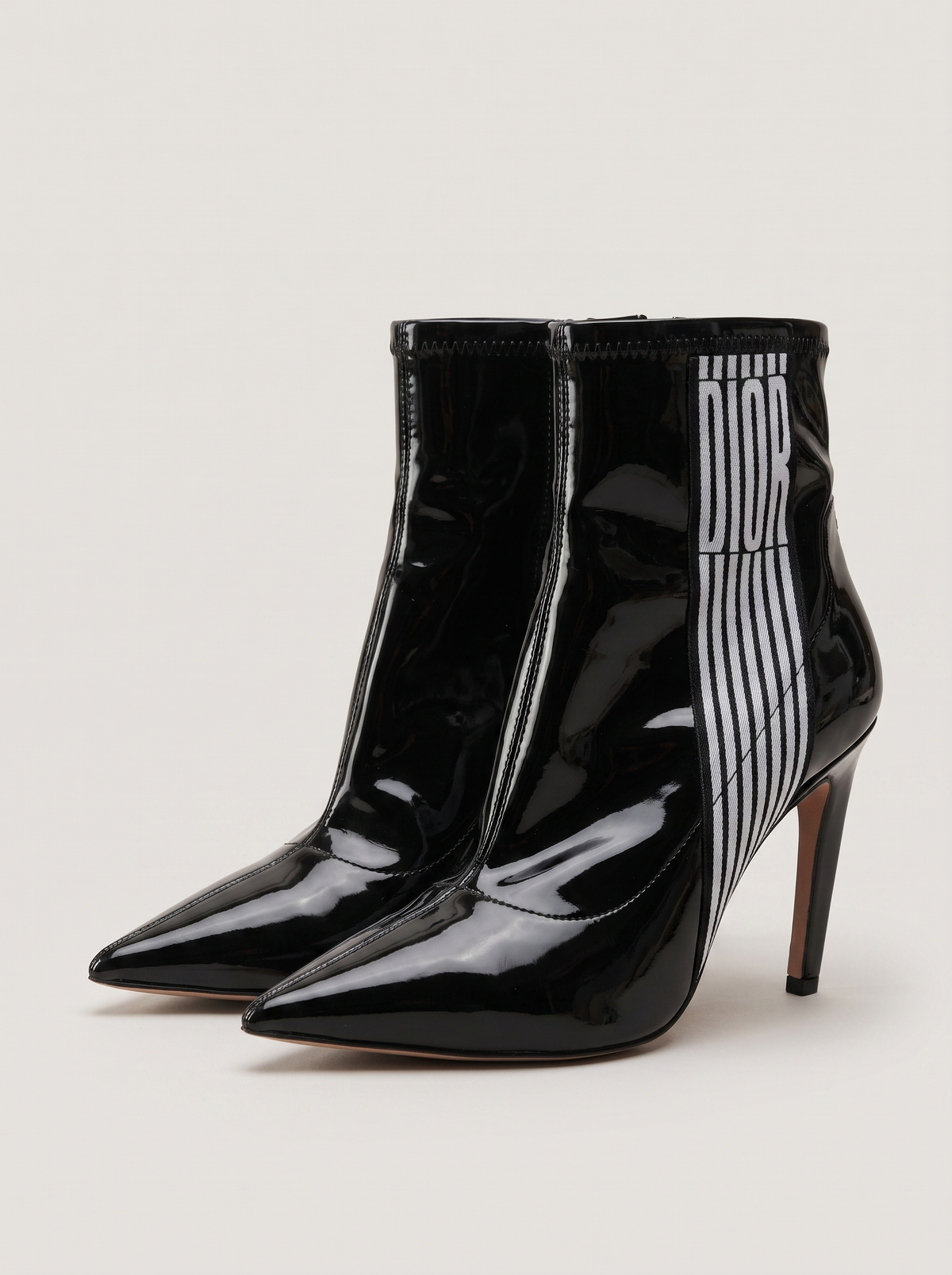 Dior Optical-D ankle boots, black vinyl, 10 cm heel, size 40