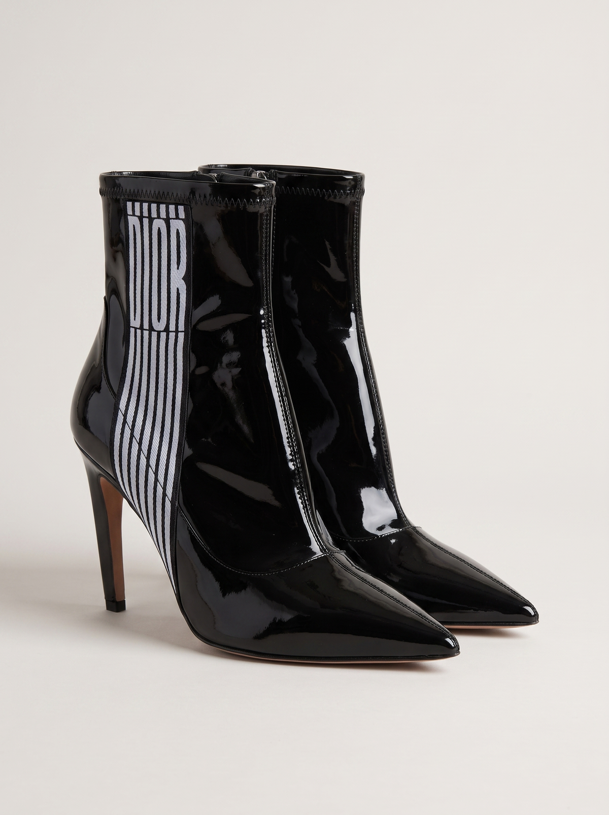 Dior Optical-D ankle boots, black vinyl, 10 cm heel, size 40