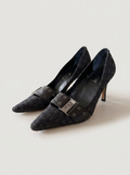 Szpilki Dior D-Stiletto Diorissimo, czarne, rozmiar 40,5
