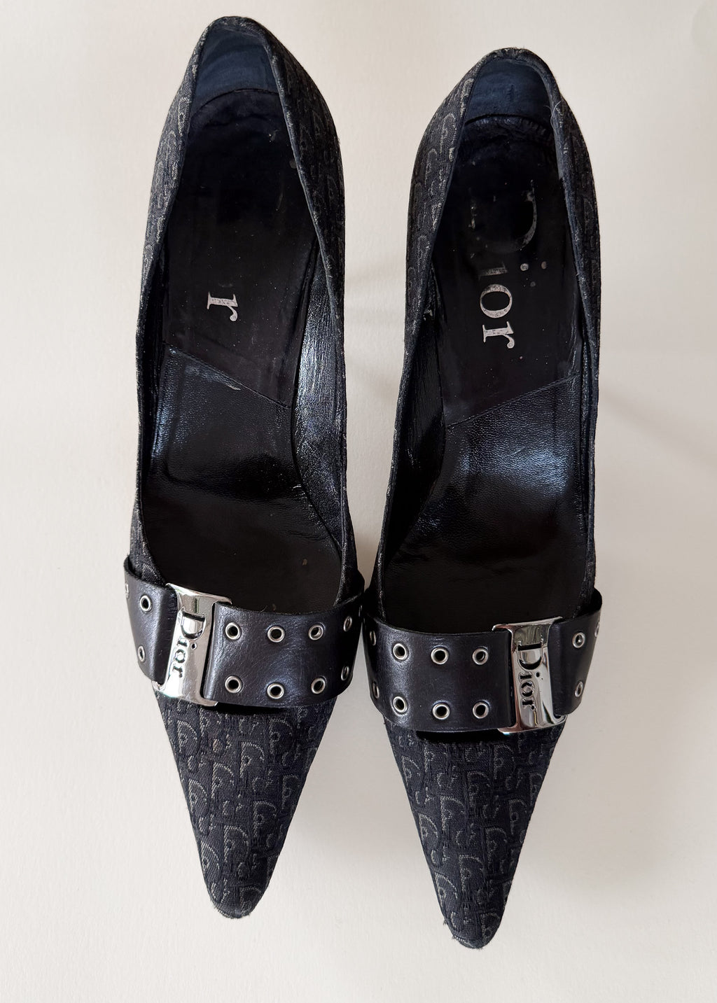 Dior D-Stiletto Diorissimo Black Heels, size 40.5