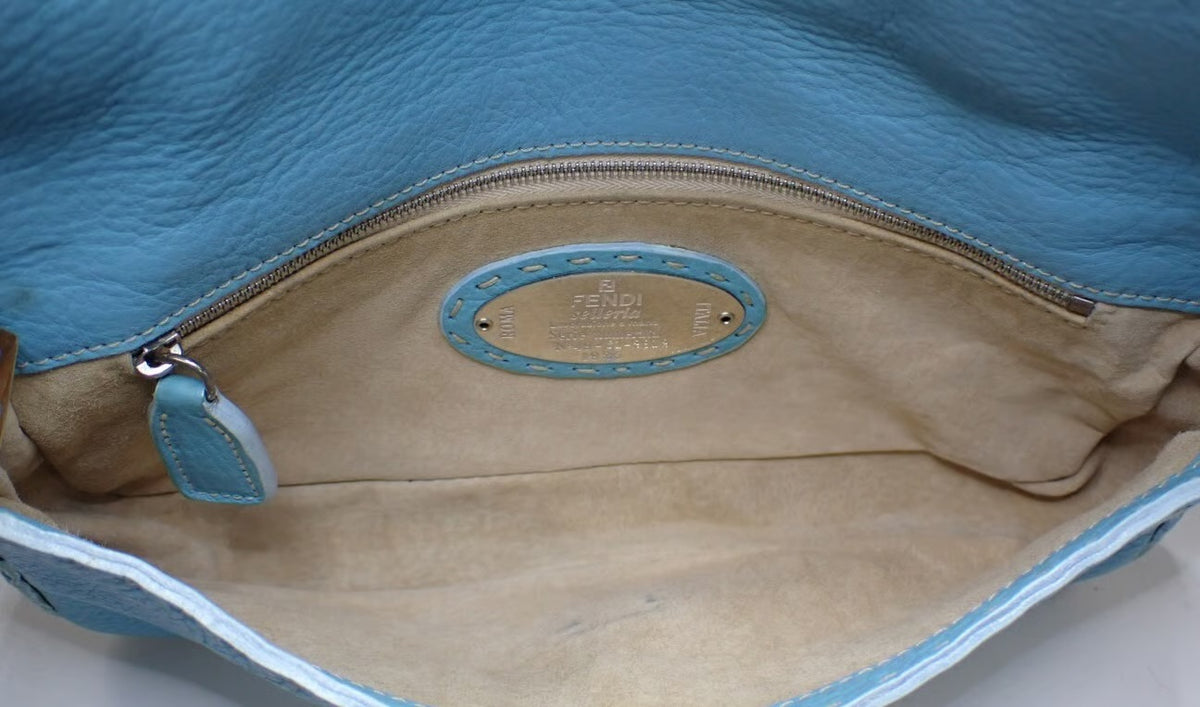 Fendi Baguette Selleria Sky Blue Bag 2000s
