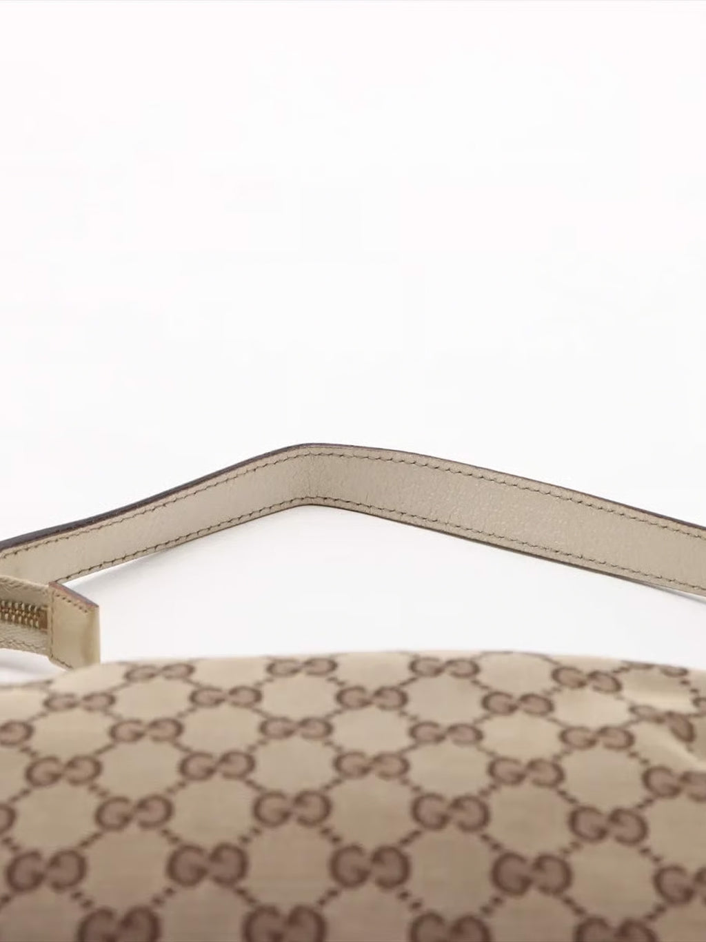 Gucci Charmy hobo bag, GG canvas and leather, beige and white