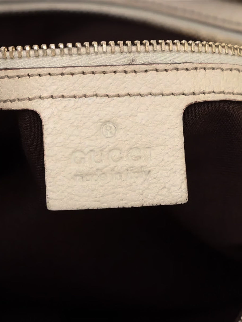 Gucci Charmy hobo bag, GG canvas and leather, beige and white