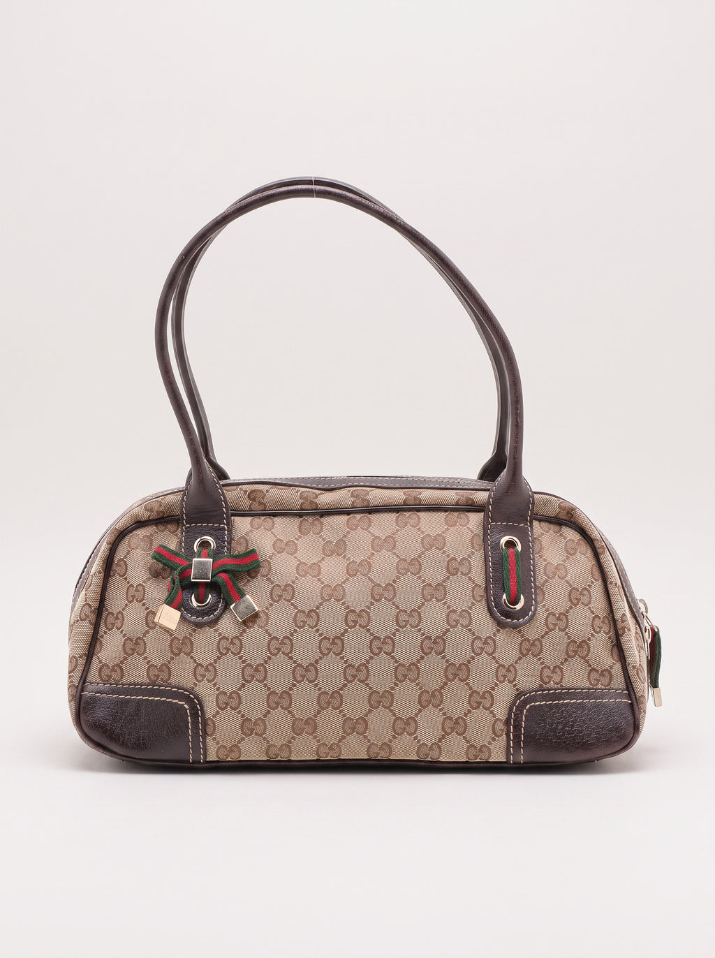 Torebka Gucci Princy Boston vintage, GG canvas i skóra, Sherry Web