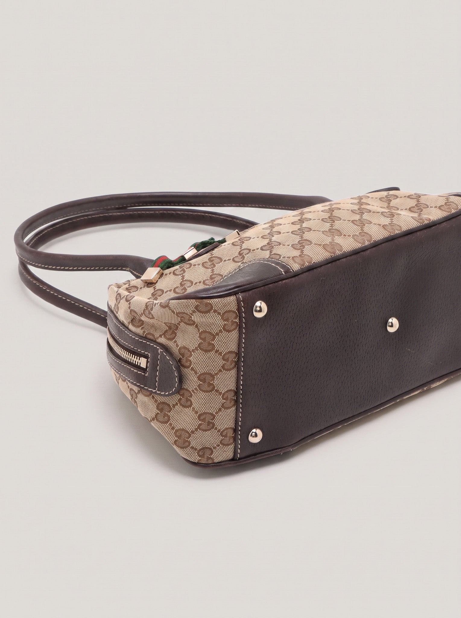 Torebka Gucci Princy Boston vintage, GG canvas i skóra, Sherry Web