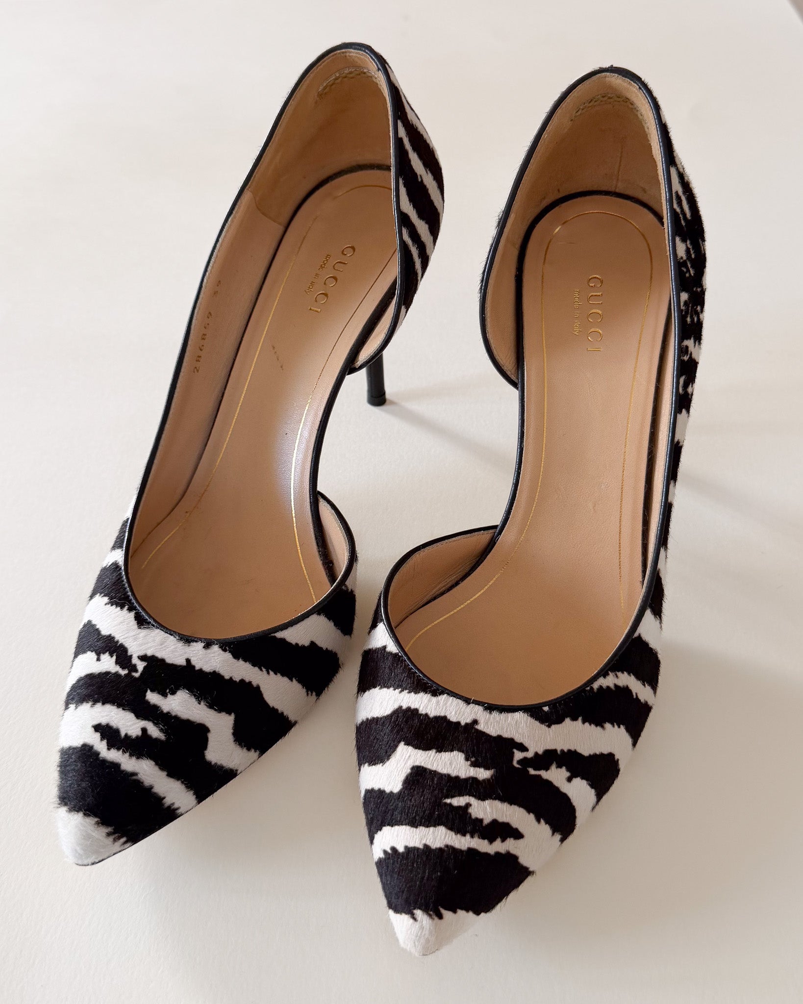 Escarpins D'Orsay Gucci zèbre – poil de poney, taille 39
