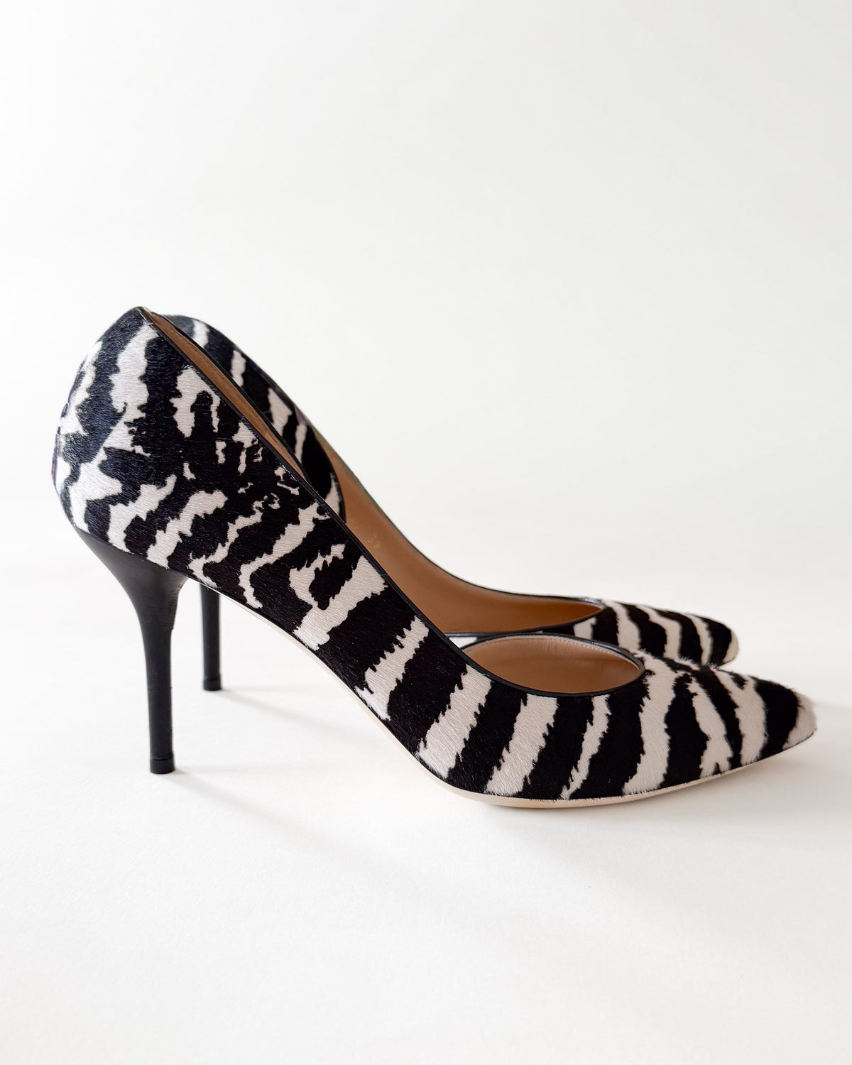 Szpilki Gucci D'Orsay zebra, pony hair, rozmiar 39