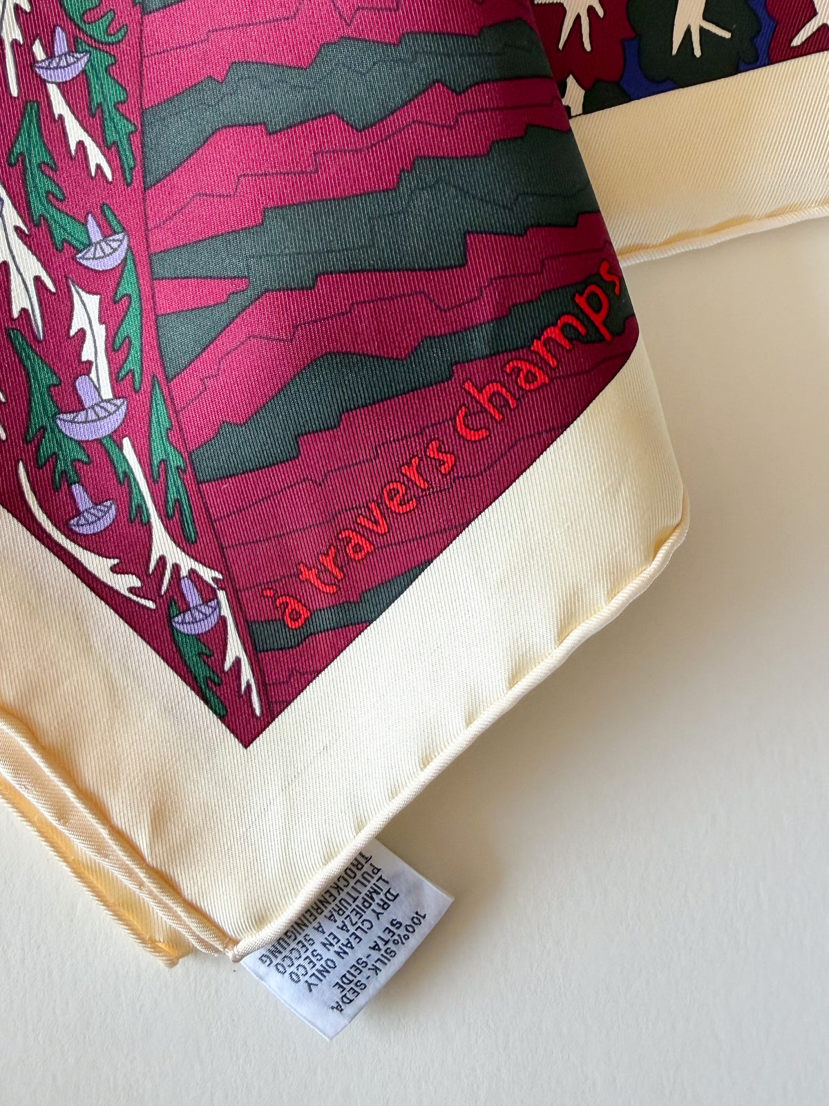 Chusta Hermès À Travers Champs, edycja limitowana 2018, 90 cm