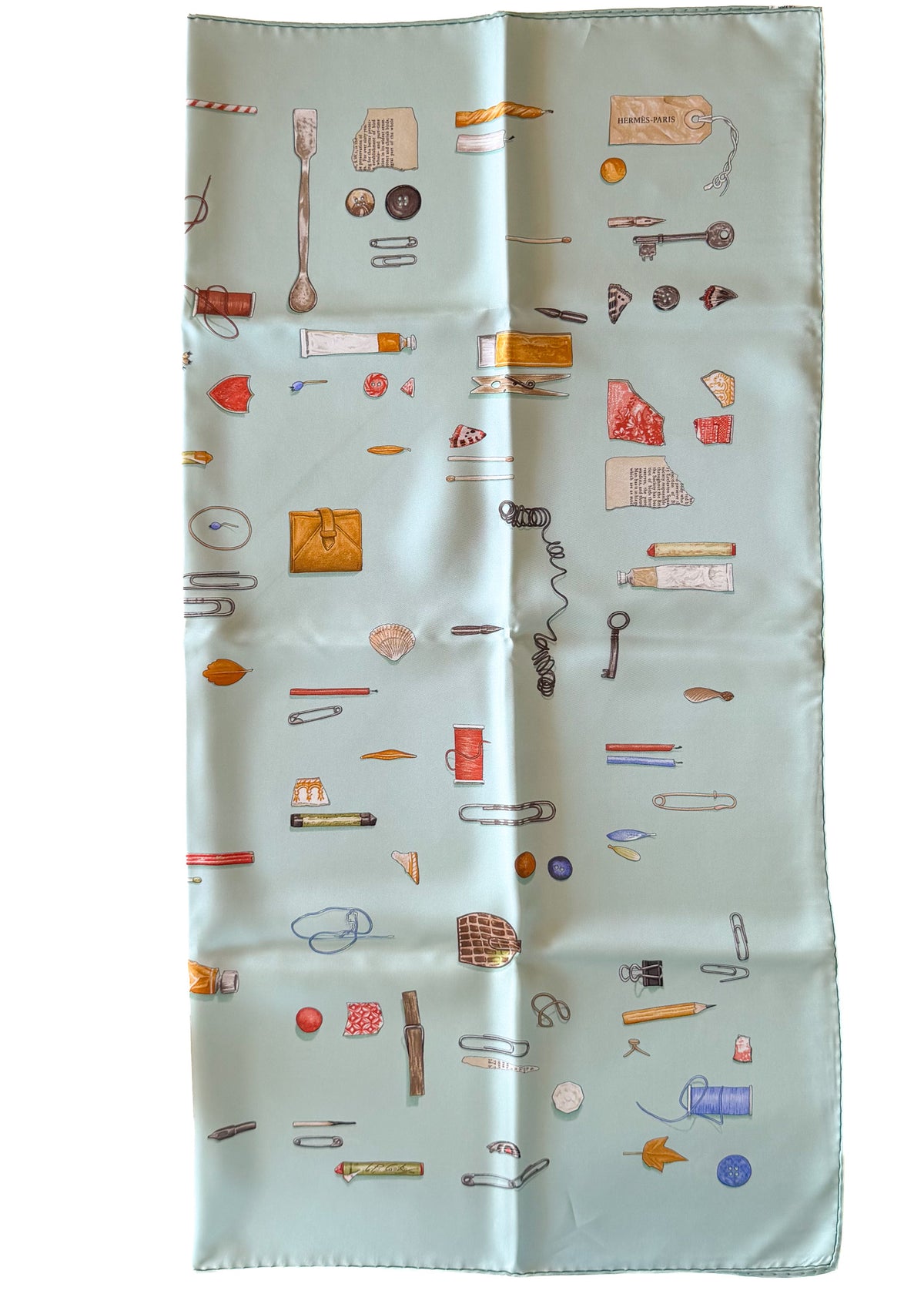 Hermès In The Pocket scarf – aquamarine blue, 90 cm