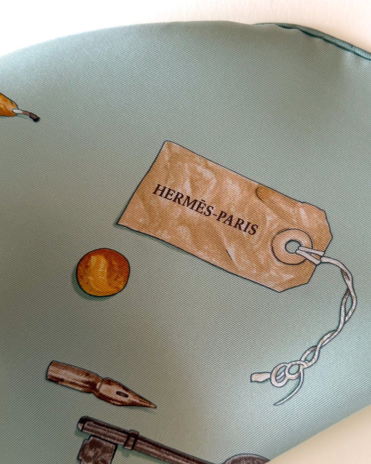 Hermès In The Pocket scarf – aquamarine blue, 90 cm