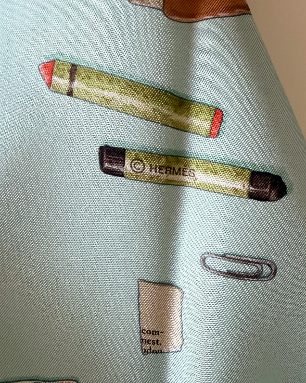 Hermès In The Pocket scarf – aquamarine blue, 90 cm