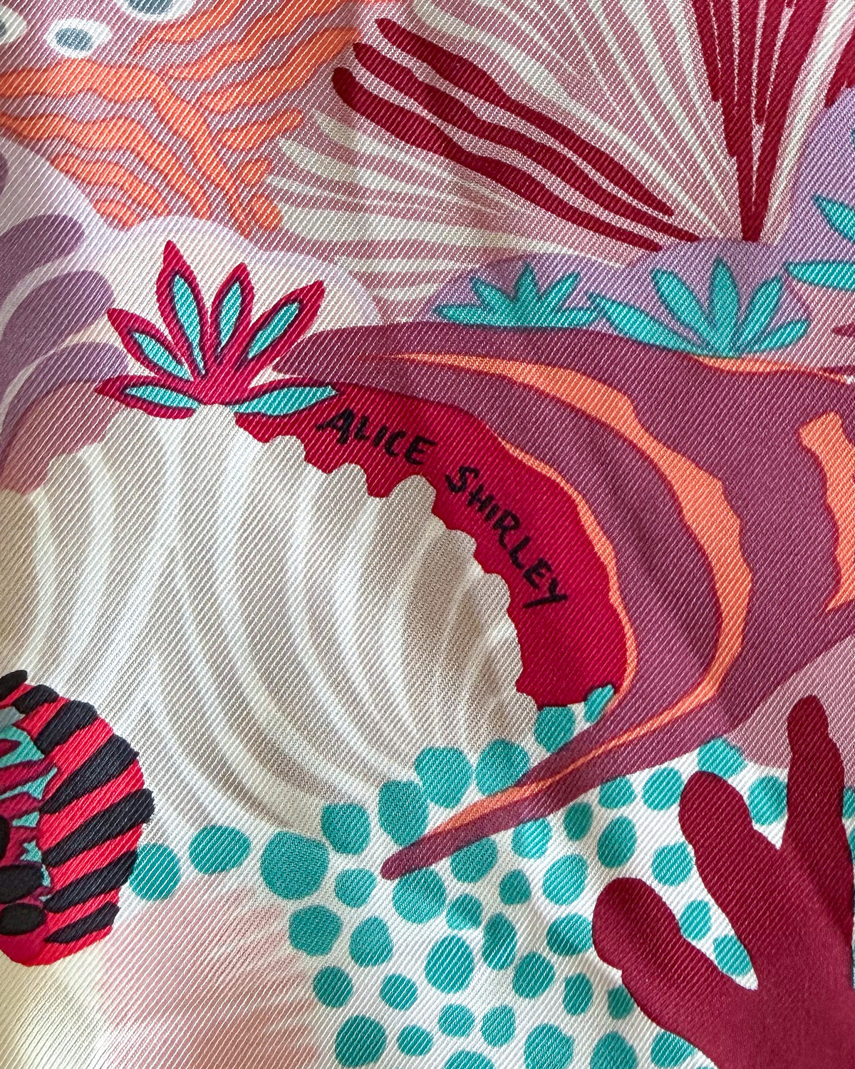 Hermès Under the Waves scarf – red, Great Barrier Reef, 90 cm