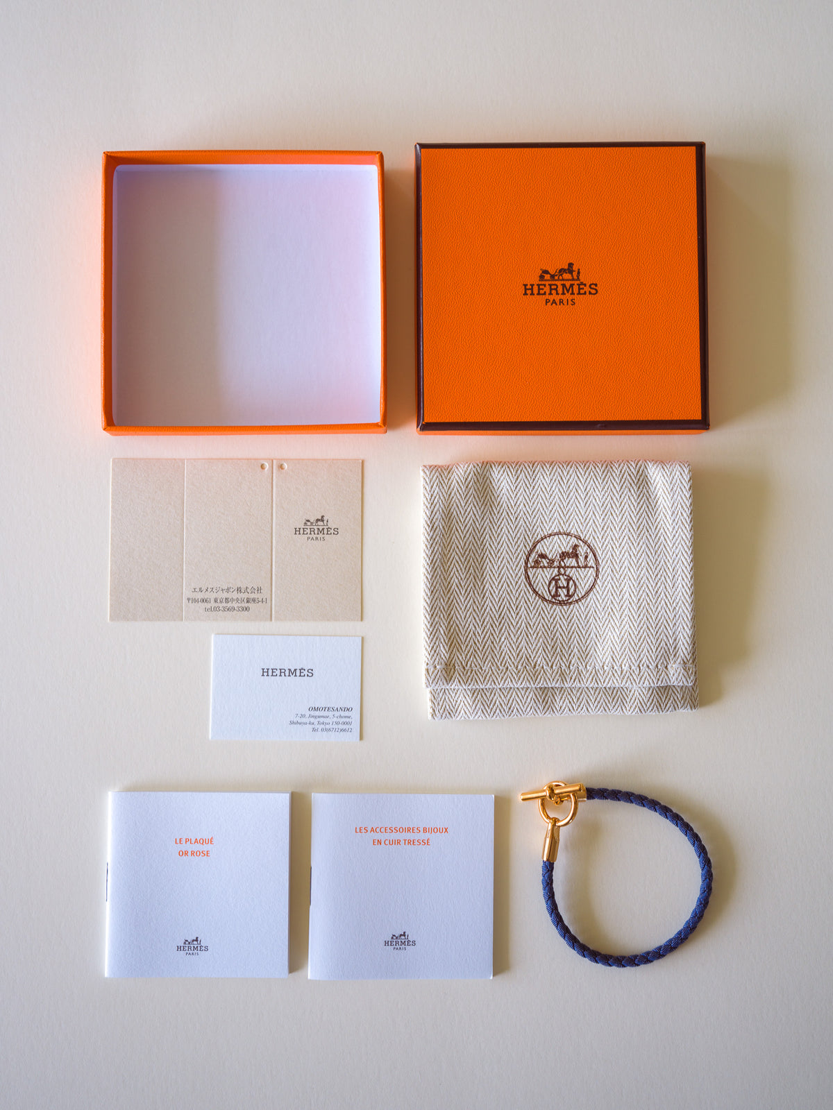 Hermès bransoletka Glenan Jean Brut  Rose Gold full set