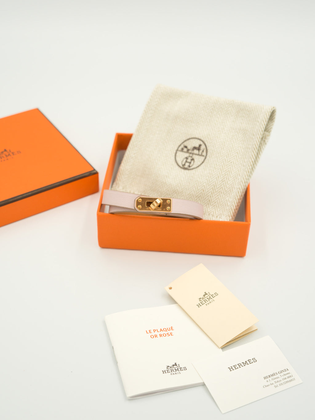 Hermès Kelly Double Tour Rose Gold Mauve Pâle bransoletka