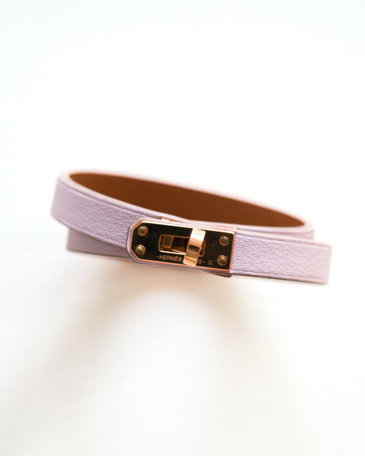 Hermès Kelly Double Tour Rose Gold Mauve Pâle bransoletka Hermès