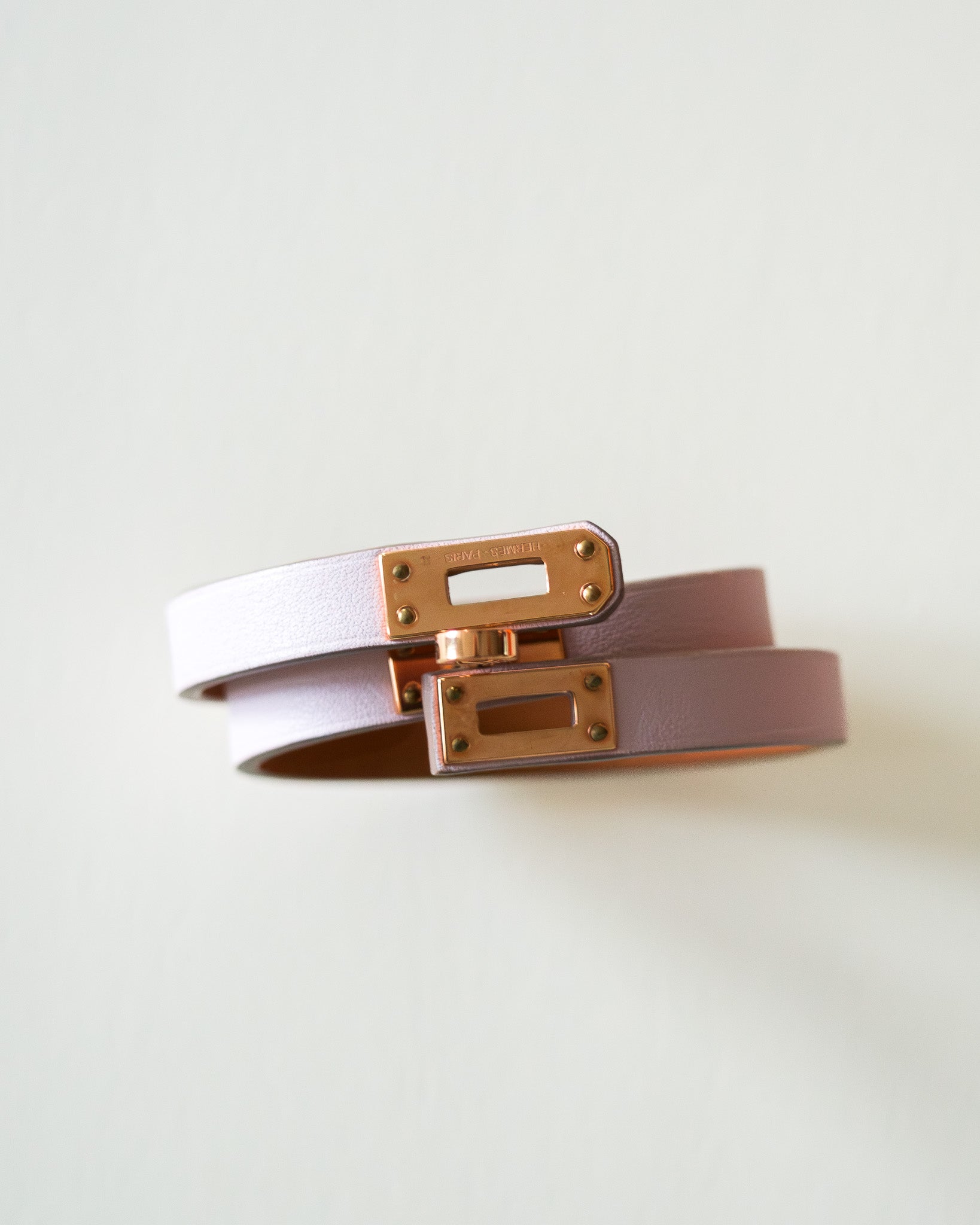 Hermès Kelly Double Tour Rose Gold Mauve Pâle bransoletka