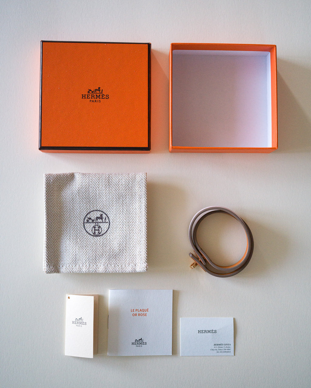 Hermès Kelly Double Tour Rose Gold Mauve Pâle bransoletka