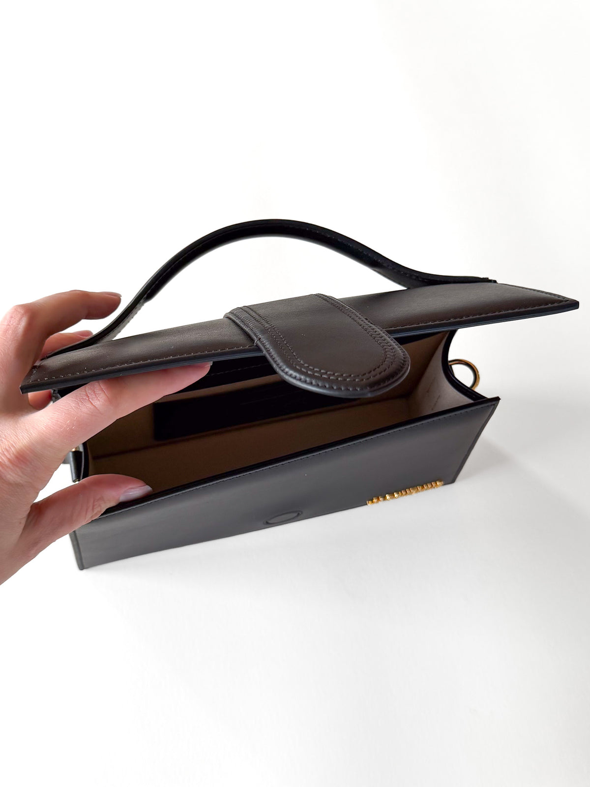 Jacquemus Le Grand Bambino bag, black leather, unused