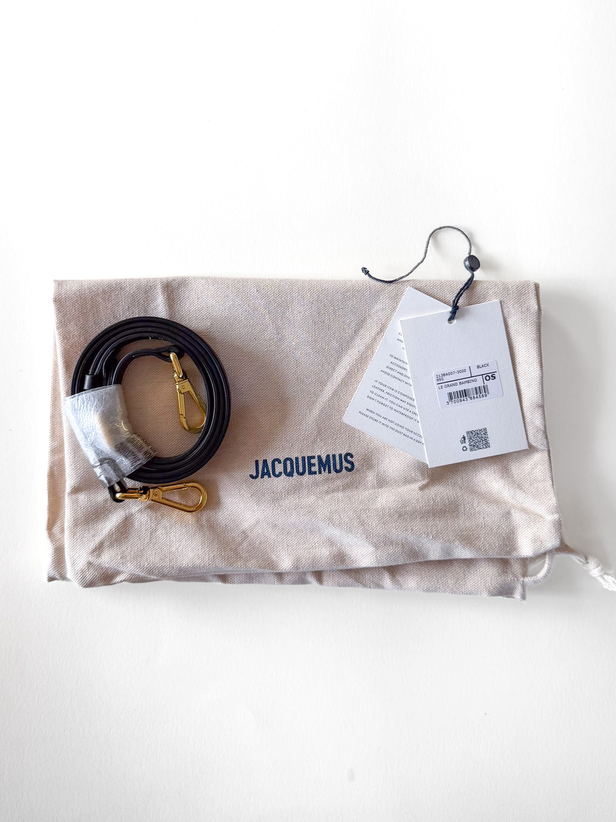 Jacquemus Le Grand Bambino bag, black leather, unused