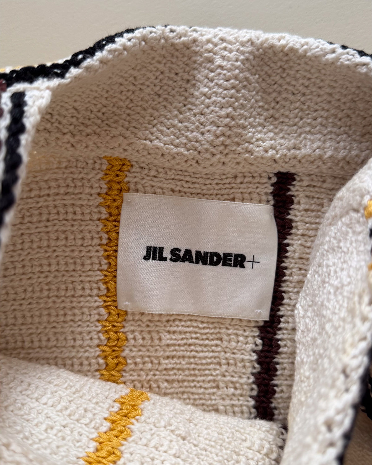 Top Jil Sander+ ok. 2021, szydełko, paski, rozmiar 36