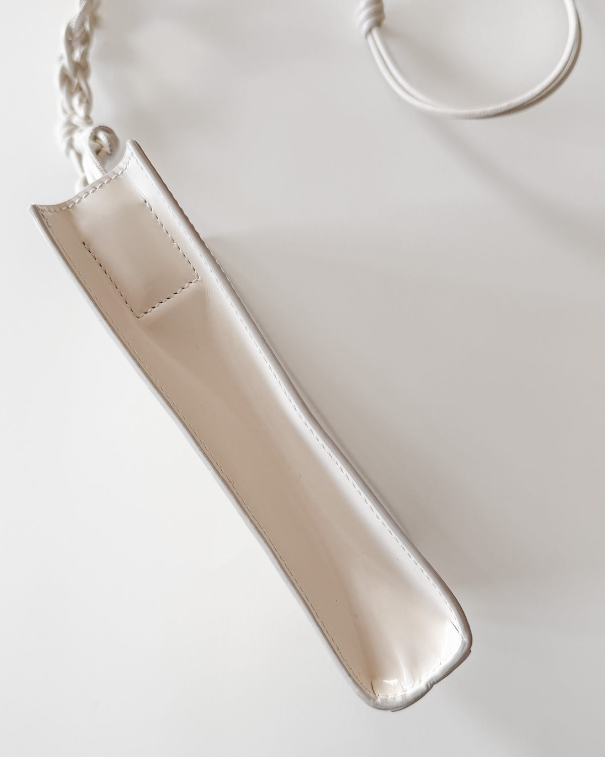 Torebka Jil Sander Tangle Small – biała skóra, wiązany pasek