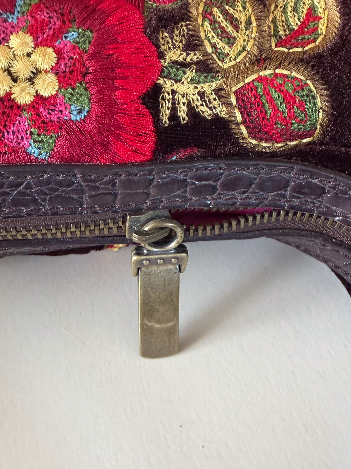 Just Cavalli 2000s vintage shoulder bag, floral embroidered velvet