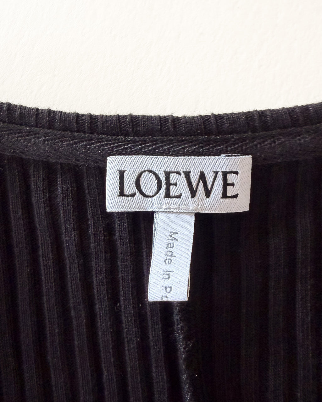 Robe Loewe Anagram – jersey côtelé noir, midi, taille S