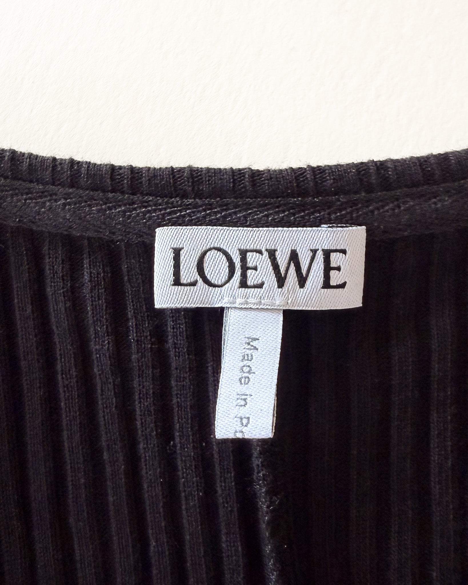 Robe Loewe Anagram – jersey côtelé noir, midi, taille S