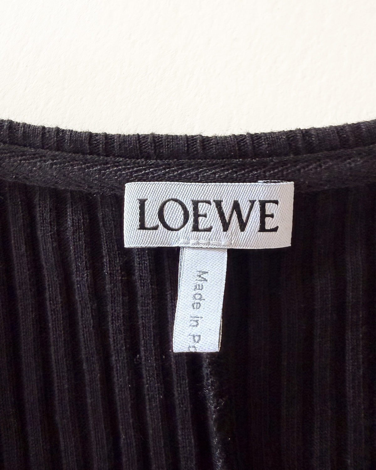 Sukienka Loewe Anagram, czarny prążkowany jersey, midi, rozmiar S