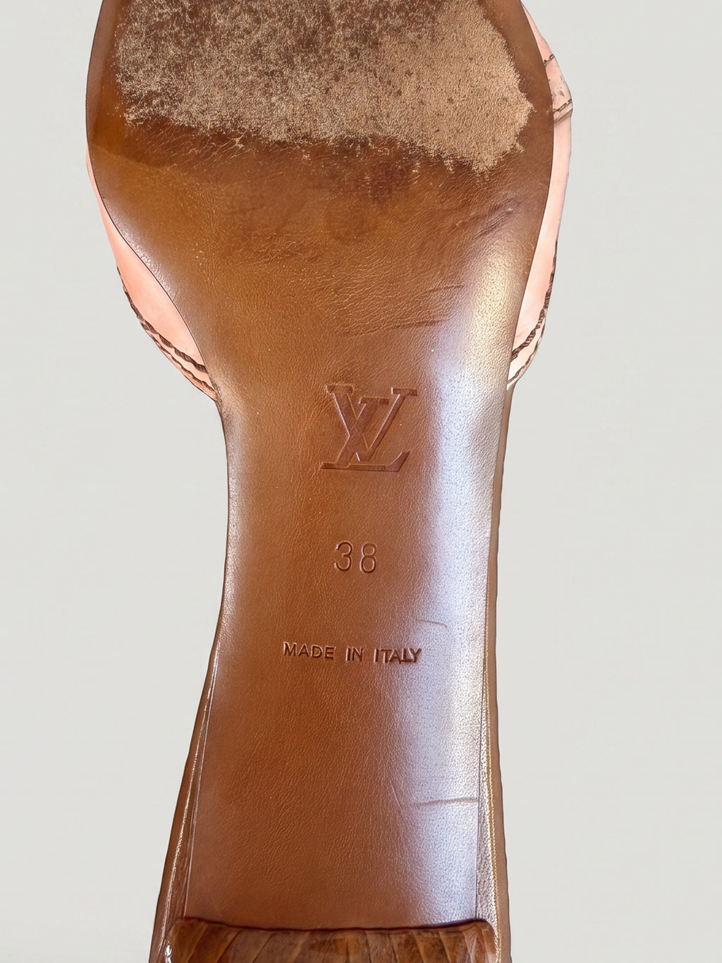 Klapki na obcasie Louis Vuitton, pudrowy róż, 2005, rozmiar 38