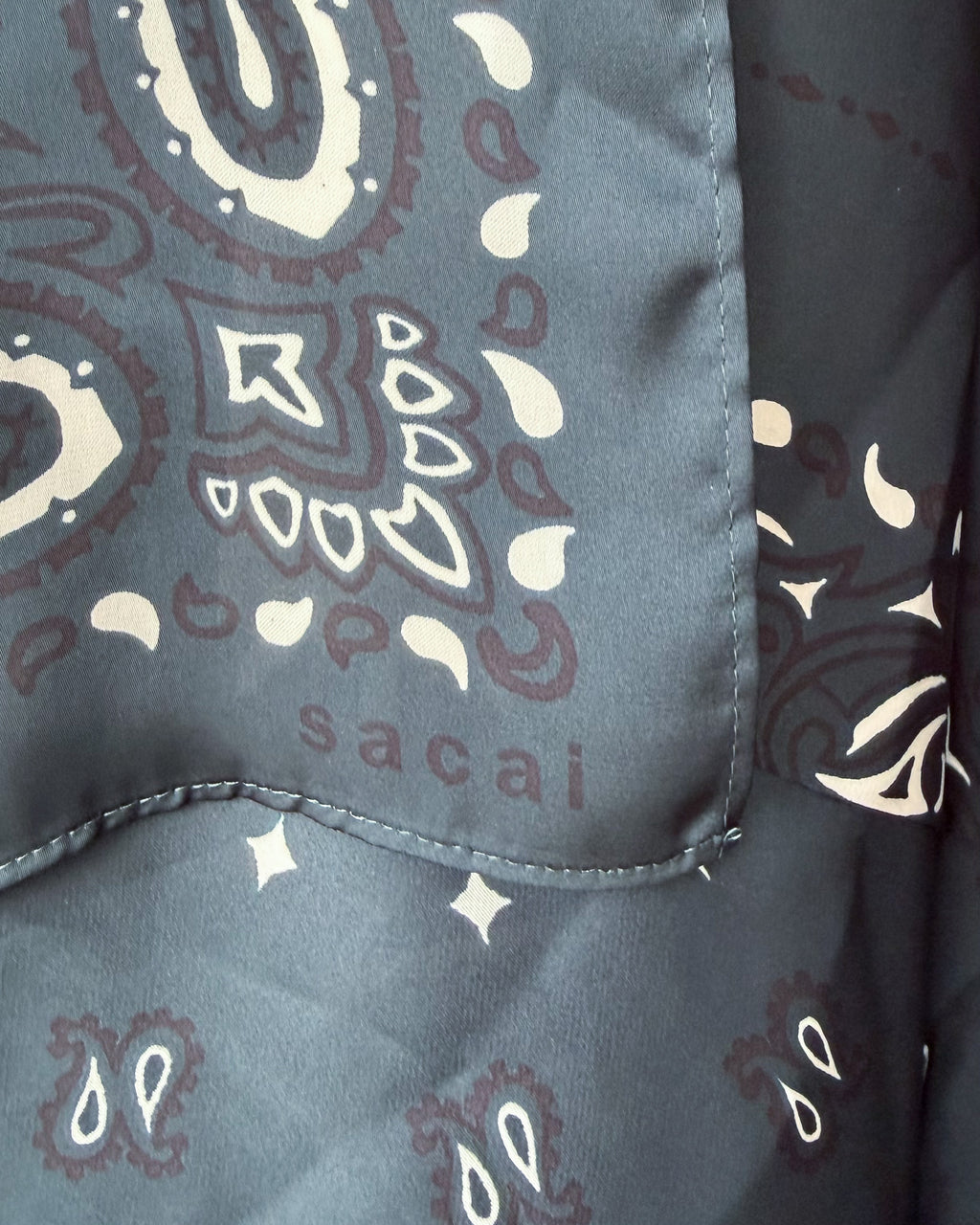 Sacai Resort 2022 cape blouse – silk, bandana print, one size