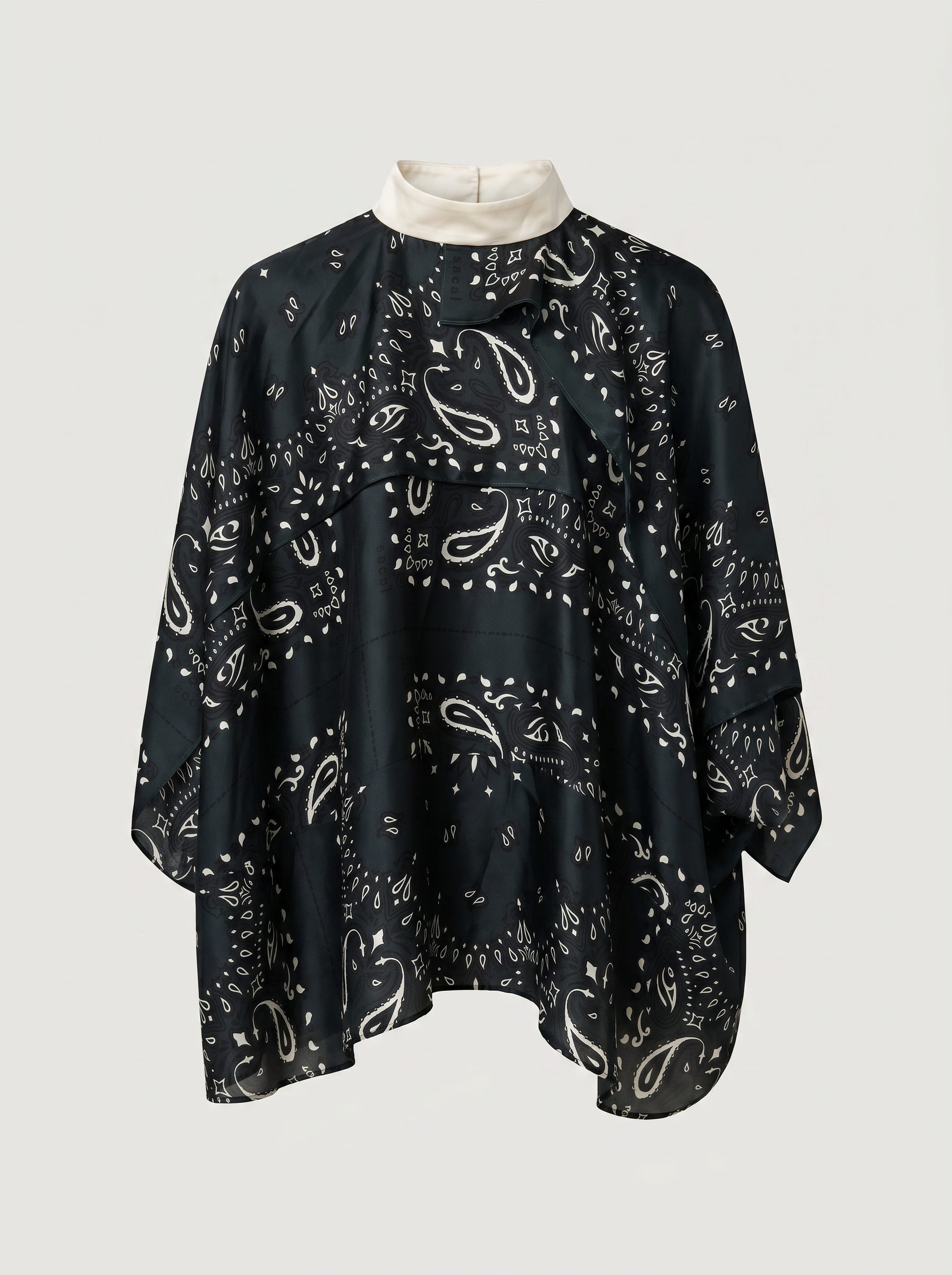 Sacai Resort 2022 cape blouse – silk, bandana print, one size