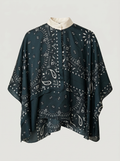 Bluzka-peleryna Sacai Resort 2022 – jedwab, bandana print, one size