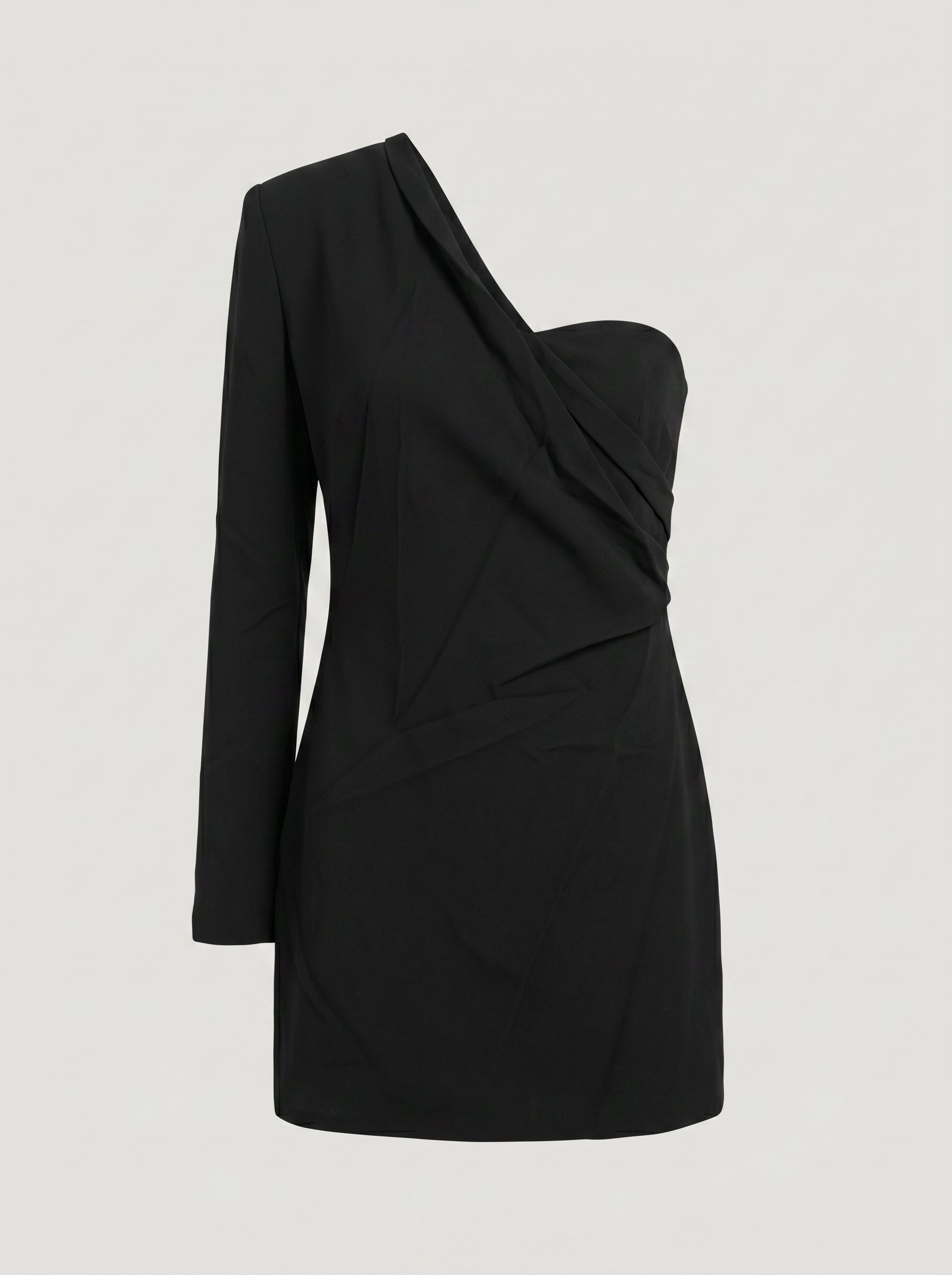 Robe Saint Laurent par Anthony Vaccarello – asymétrique, noire, taille 38