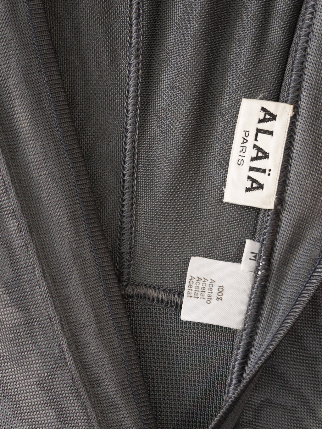 Alaïa srebrna sukienka vintage AW1986 M