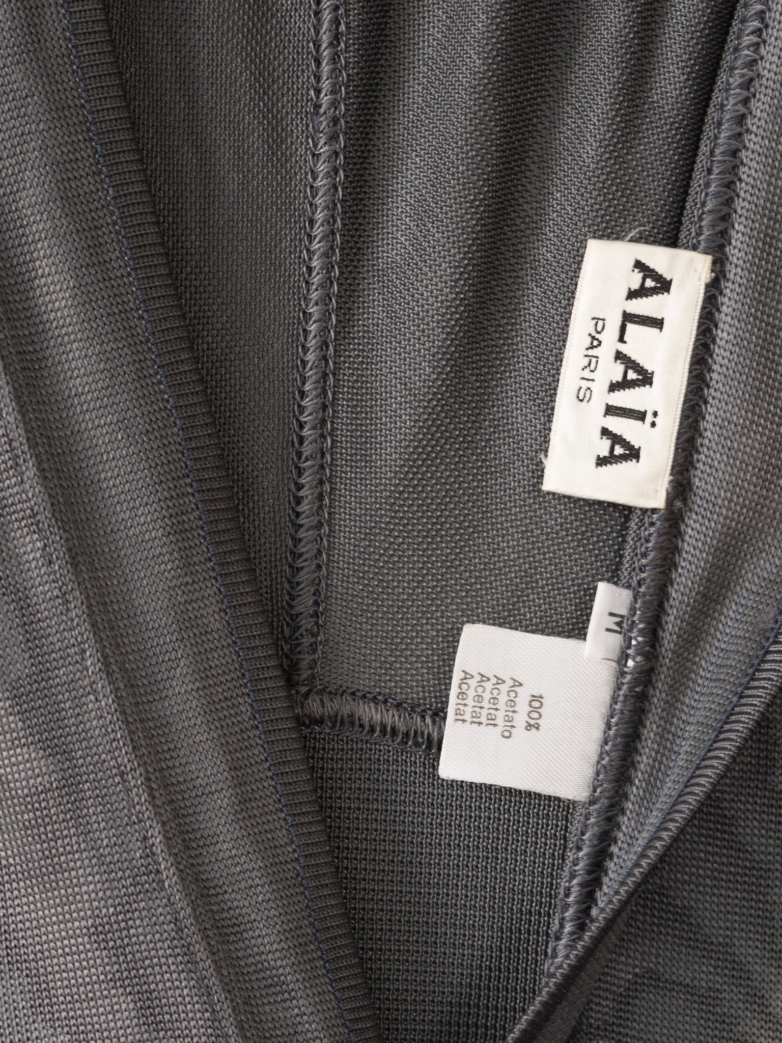 Alaïa srebrna sukienka vintage AW1986 M