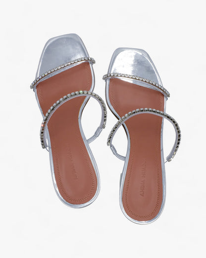 Amina Muaddi Gilda 70 Glass Sandals size 37