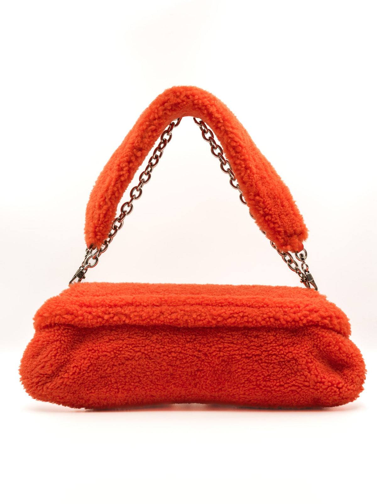 Torebka Gucci Horsebit Chain z pomarańczowej wełny merino Gucci