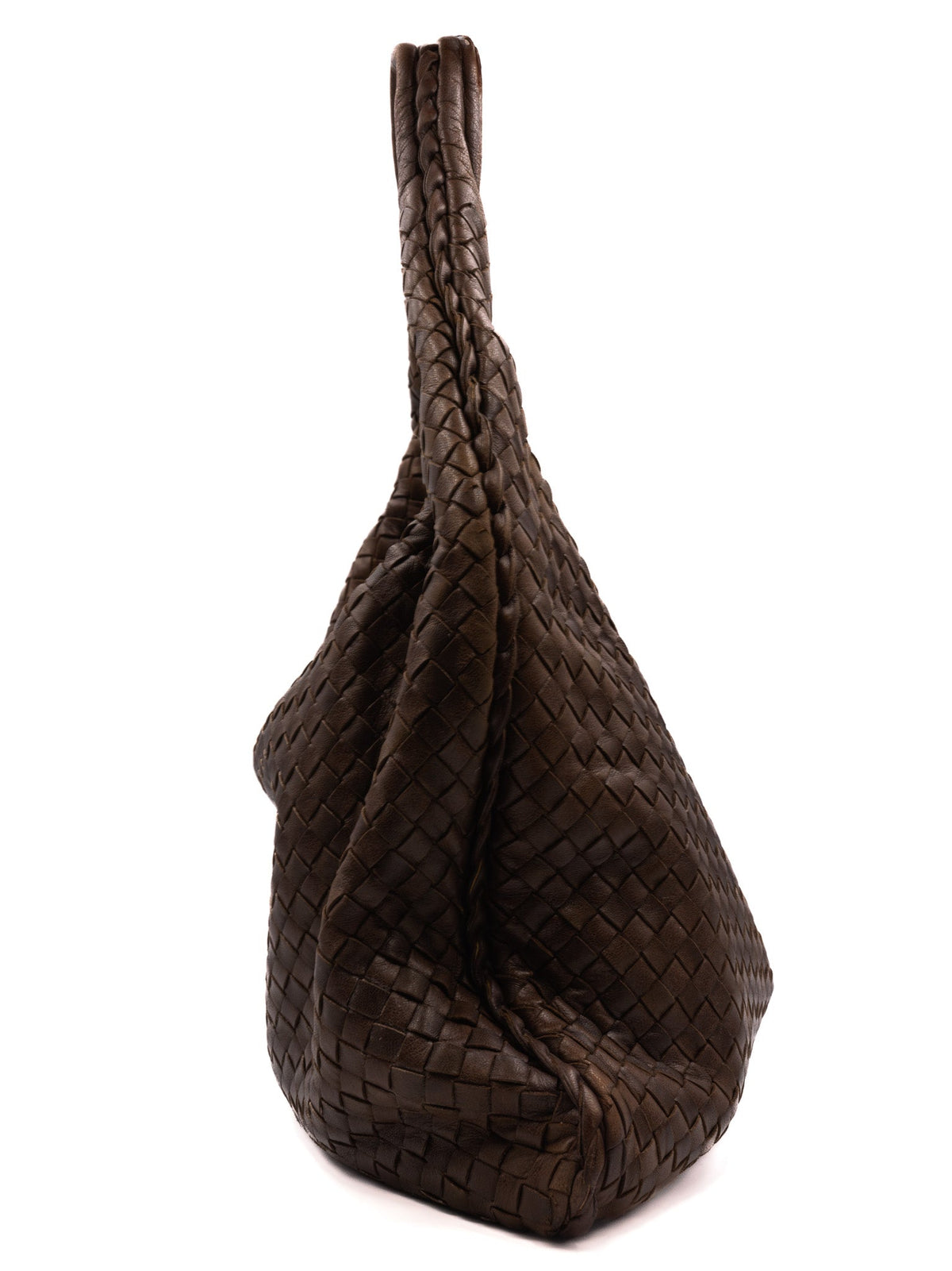 Torebka Bottega Veneta Intrecciato Large Hobo Brązowa Bottega Veneta