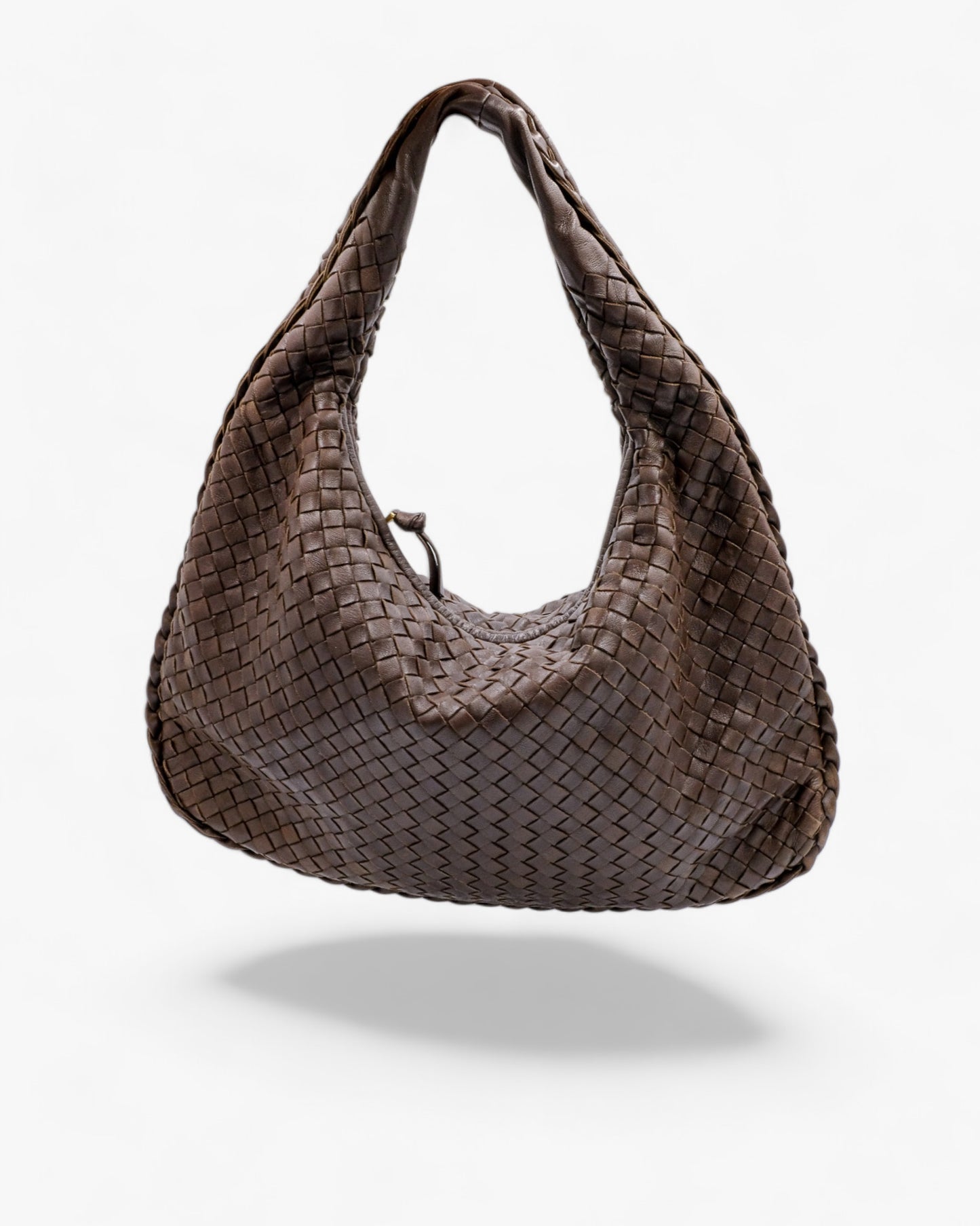 Bottega Veneta Intrecciato Hobo Small Brązowa