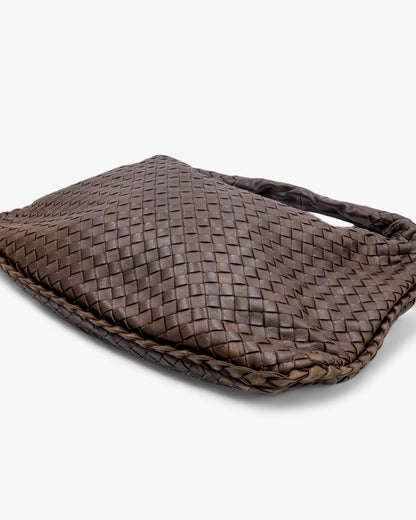 Bottega Veneta Intrecciato Hobo Small Brązowa