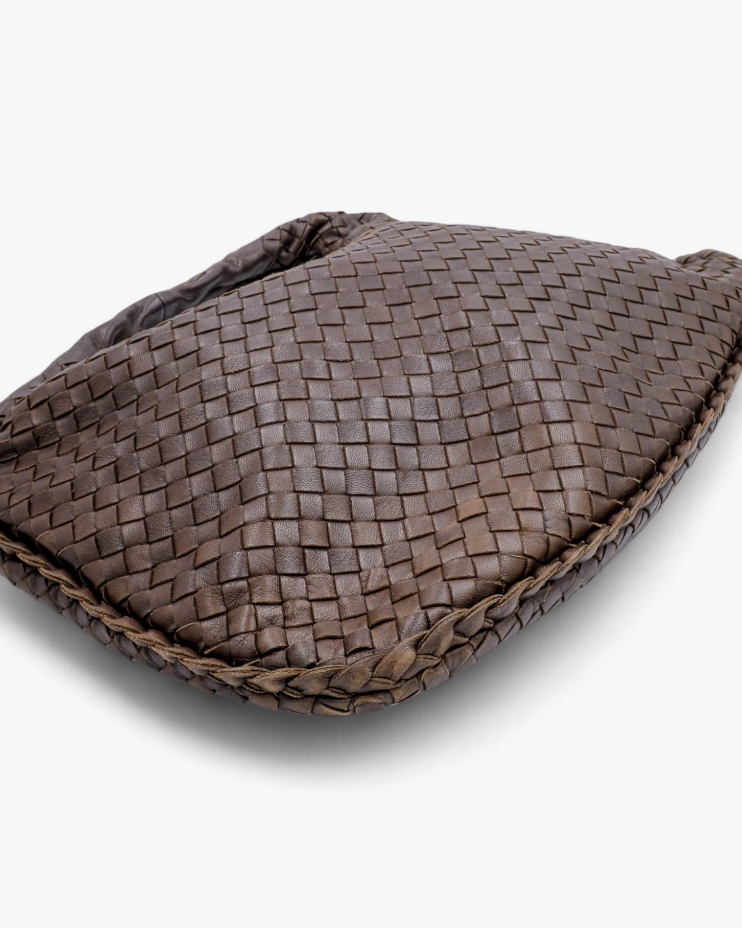 Bottega Veneta Intrecciato Hobo Small Brązowa